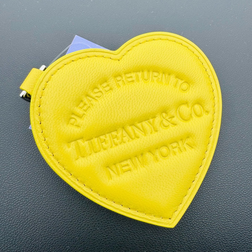 NWT Tiffany & Co. Padded Bag Charm Key Chain Tiffany Limited Yellow Heart